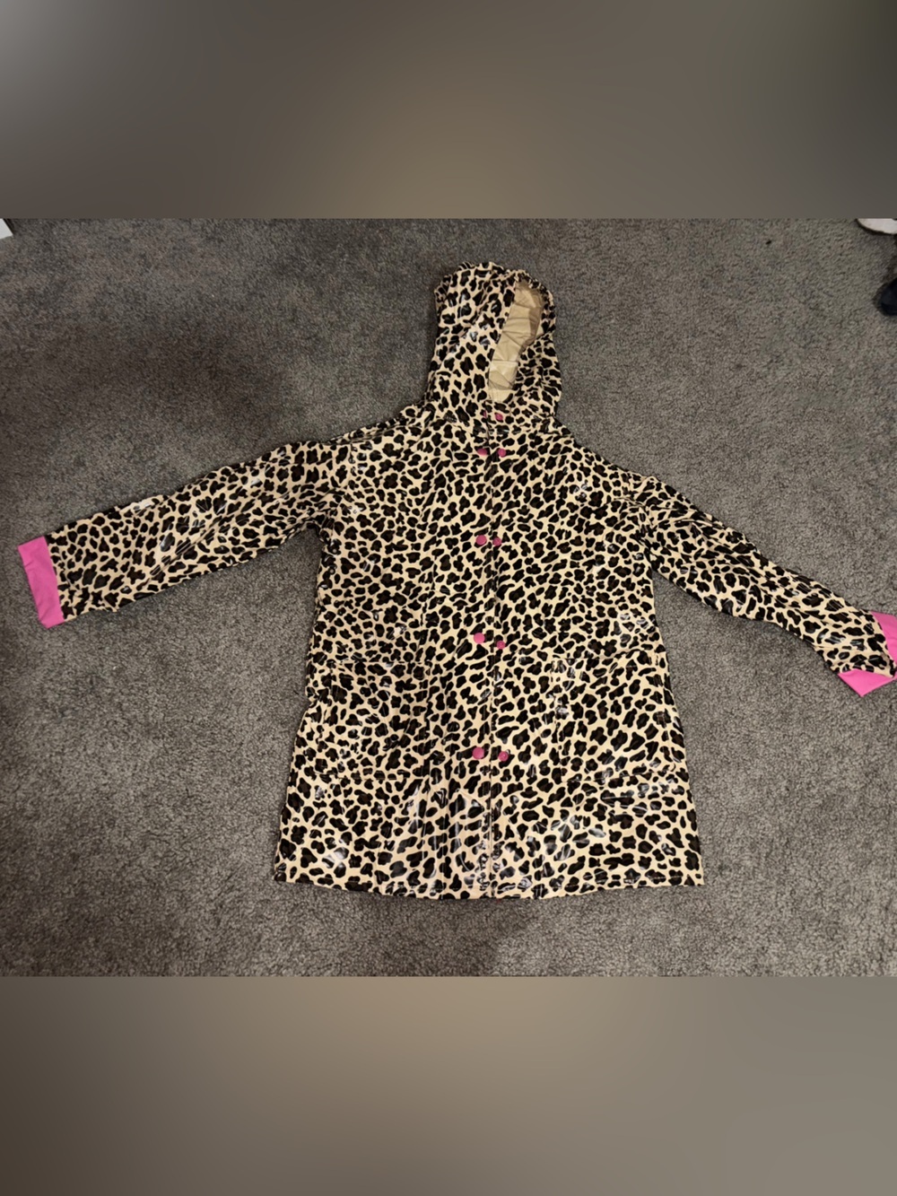 Wippette Kids Y2K Leopard Print Rain Jacket with Pink Accents
